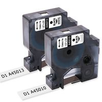 Replace Dymo D1 Labels Tape 45010 45013(S0720530) Refill,1/2Inch(12mm) x 23 Feet(7m),Black on Clear,Black on White,Labeling Tape Compatible for DYMO LabelManager PnP 260P 210D 280 420 160 450D, 2 Pack