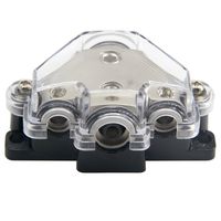ZOOKOTO Power Distribution Block, Auto Car Audio Amplifier 1 in 3 Ways Fuse Holder Circuit Protector (3 Way)-Silver