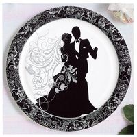 Wedding Silhouette 10.25-inch Paper Plates 25 Per Pack