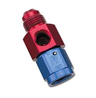 Russell 670340 Red and Blue Anodized Aluminum -6AN Fuel Pressure Take Off Fitting