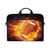 ALAZA American Football Fire Brown 15 15.6 inch Laptop Case Shoulder Bag Crossbody Briefcase Messenger Sleeve for Women Men Girls Boys with Shoulder Strap Handle, Back to School Gifts for Her Him