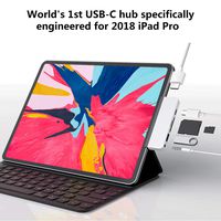 HyperDrive USB C Hub Adapter 6-in-1 Dongle with USBC PD Charging, 4K HDMI, USB 3.0, 3.5mm Headphone Jack, SD, Micro SD - Compatible with iPad Pro 2018 (Silver)