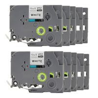 PUTY Compatible Brother Laminated Strong Adhesive Label Tape Tze-S231 for Brother P-touch Label Maker,12mm8m Black on White 10pack