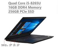 2019 Lenovo Thinkpad E590 15.6" HD Business Laptop (Intel Quad Core i5-8265U, 16GB DDR4 Memory, 256GB PCIe 3.0(x4) NVMe SSD M.2 SSD) Type-C, HDMI, Ethernet, Webcam, Windows 10 Pro