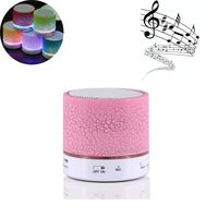 Hipipooo Mini Wireless Speaker, Portable Bluetooth LED Speaker with Multicolored LED Light/3.5mm AUX Input and Mic for Bluetooth Equipment and PC Cellphone Tablets Desktop Laptop Etc (Pink)