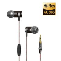 in Ear Headphones, HiFi Bass Stereo Headphones with Microphone Wired Sport Earbud Headphones Wood Tangle Free Earphones Noise Isolating Earbuds for Workout, Running, Gym (Black)