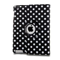 Luxury Dot Polka Design Series PU Leather Slim Folding Folio Magnetic Smart Case Cover with 360 Degree Rotating Stand for Apple iPad ipad mini mini 2