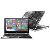 Mightyskins Skin Compatible with Hp Pavilion X360 15.6" (2016) - Black Flourish | Protective, Durable, and Unique Vinyl Decal Wrap Cover | Easy to Apply, Remove, and Change Styles | Made in The USA