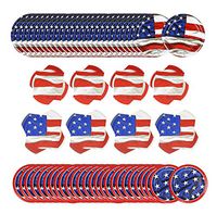 Set of 192 Patriotic Paper Plates and Napkins! 9.125" Large Plates - 6.875" Small Plates - 12.875"x12.75" Large Napkins (Unfolded) - 9.8"x9.75" Small Napkins (Unfolded)!
