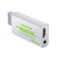 LiNKFOR Wii to HDMI Converter Wii HDMI Converter & 3.5mm Jack Audio Wii2HDMI Converter Support All Wii Display Modes 480P 480I NTSC for 720P and 1080P TV Full HD Device