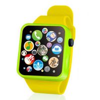Halffle Kids Smart Watches Music Touch Screen Button Battery Watch Toys Waterproof Touch Music Watch for Girls Boys (Yellow)