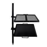 GameMaker - Open Fire Cooking Gravity Combo Grill & Skillet, Ultimate Camping Cooking Tool