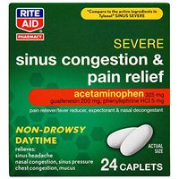 Rite Aid Daytime Sinus Congestion & Pain Relief, Acetaminophen, 325 mg - 24 Caplets | Sinus Relief