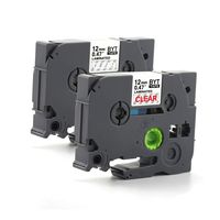 PTD210 Tape TZe 132 135 Red or White on Clear 12mm 0.47 Laminated Tape Compatible for Brother P-Touch PTH110 PTD600 PTD400AD, 26.2 Feet 8M，2-Pack