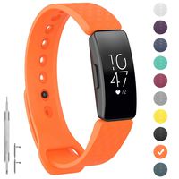 GVFM Compatible with Fitbit Inspire/Inspire HR Bands, Adjustable Soft Silicone Bracelet Accessories Sport Strap for Women Men Wristbands (Large: 6.7-8.1 inch, Orange)
