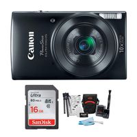 Canon PowerShot ELPH 190 is 20 MP Digital Camera (Black) w/ 16GB Accessory Bundle