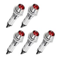 uxcell Indicator Light DC 24V, Red, Metal Shell Panel Mount 5/16" 8mm 5Pcs