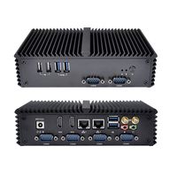 Qotom Mini PC Q350P with 4G RAM 128G SSD, Core i5-4200U Processor, Fanless Mini Industrial PC with 2 LAN and 6 COM Port