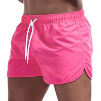 haoricu Men's Beach Shorts Quick Dry Surfing Swim Trunks Elastic Drawstring Shorts Multi-Color Optional Watermelon Red