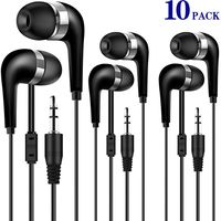Bulk Earbuds for Kids 10 Pack, Wholesale Earbuds Headphones Earphones for Classroom, School, Library, Computer Lab, Museums, Students and Adult(10Black)