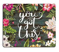 Pingpi Floral Mouse Pad Motiavation Quote You Got This Neoprene Inspirational Quote Mousepad Office Space Decor Home Office Computer Accessories Mousepads Watercolor Vintage Flower Design
