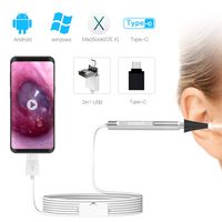 USB Otoscope-Ear Scope Camera, Anykit New Upgraded 4.3mm Diameter Visual Ear Camera HD Ear Endoscope with Earwax Cleaning Tool and 6 Adjustable LED Lights for Android and Windows & Mac.