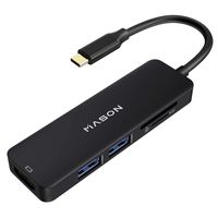 USB C Hub, Multi Port Type C to HDMI Adapter, Type C Combo Hub(Thunderbolt 3) with HDMI, SD/Micro Card Reader, 2 USB 3.0 Ports for MacBook, iMac, and More USB C Devices (Black)