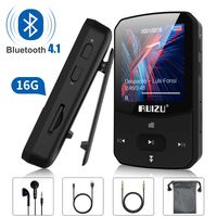 Clip Mp3 Player with Bluetooth 4.1 16GB Lossless Sound Music Player with FM Radio Voice Recorder Video Earphones for Running, Support up to 128GB(Black)