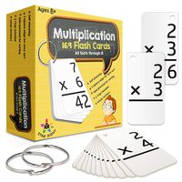 Star Right Education Multiplication Flash Cards, 0-12 (All Facts, 169 Cards) with 2 Rings