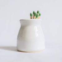 Henro Company Match Striker - Handmade White or Navy Strike Mini Pottery 2" x 2"