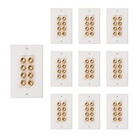 Buyer's Point Four Speaker Wall Plate, Premium Quality Gold Plated Copper Banana Binding Post Coupler Type (10 Pack)