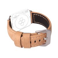 For Apple Watch Bands 38mm AISPORTS iWatch Band 38mm Leather Smart Watch Band Replacement Band with Stainless Steel Bracelet Buckle Clasp for 38mm Apple Watch Series 3/2/1 Sport Edition - Light Brown
