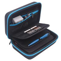 Jun Xuan New 3DS XL and 2DS XL Carrying Case - Fits Wall Charger - 16 Game Card Storage Holders, Hard Shell and Accessories Pocket - Turquoise/ Light Blue