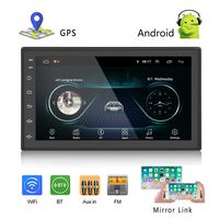 Podofo Car GPS Navigation Stereo - Double Din Android Head Unit with Bluetooth 7 inch LCD Touch Screen 1G + 16G Support FM Radio/WiFi/GPS Navigation