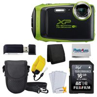 Fujifilm FinePix XP130 Waterproof Digital Camera (Lime) + 16GB SD Card + Case +Floating Handle + Memory Card Wallet + Card Reader + Screen Protectors + Cleaning Cloth