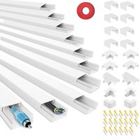 Cord Cover Cable Concealer - BEYYON 157" On-Wall Raceways Kit, Paintable Cable Management Cord Hider for Wall Mounted TV Cables, Speaker Wires, Computer Cords - 0.98" (W) x 0.47" (H)