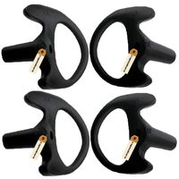 Lsgoodcare Two Pairs Silicone Rubber Replacement Earplug Earmold Earbuds Bud (Left and Right) for Two-Way Radio Headset Air Acoustic Earpiece Headset Walkie Talkie Earpiece, Big Size, Black Color