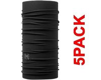 BUFF Unisex Original Multifunctional Headwear (Black, One size, 5 Pack)