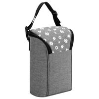 Insulated Baby Bottle Bag, Convertible Breastmilk Cooler Bag Double Warming Tote Attachable Grab & Go-Fits Bottles Like Dr. Brown, Comotomo, Philips Avent, Lansinoh, Nuk(Grey)