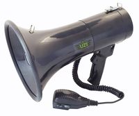 CampCo Uzi UZI-MP-50W 50-Watt Megaphone with Siren, Adjustable Volume and Recording Playback, Black