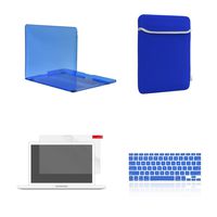 TOP CASE - 4 in 1 Essential Bundle Crystal Hard Case + Sleeve + Keyboard Cover + Screen Protector Compatible Older Gen. MacBook Pro 15" with Retina Model: A1398 (Release 2012-2015) - Royal Blue