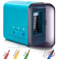 Colored Pencil Sharpener, Electric Battery Operated Pencil Sharpener for Colored Pencils(6-8mm), Fast Sharpen, 3 Settings, Portable Pencil Sharpener for Kids, AC/USB/AA Battery Operated with Adapter