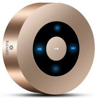 [Touch Design] XLEADER SoundAngel A8 (2nd Gen) Small Wireless Bluetooth Speaker with 5W HD Sound/ 15H Playtime/Micro SD Support, for Phone/Tablet/Laptop/Gift, Gold [Official Waterproof Case Included]
