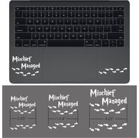 HP Mischief Managed Trackpad Keyboard for MacBook Laptop Decal Vinyl Sticker (4.25 inch, White)