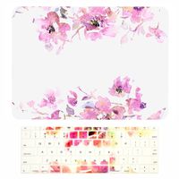 TOP CASE - 2 in 1 Signature Bundle Floral Reflection Pattern Matte Hard Case + Keyboard Cover Compatible MacBook 12" (12" Diagonally) with Retina Display A1534 - Purple Flowers