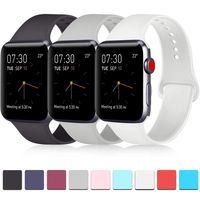 Pack 3 Compatible with Apple iWatch Bands 44mm Series 4, Soft Silicone Band Compatible iWatch Series 4, Series 3, Series 2, Series 1 (Black/Gray/White, 42mm/44mm-M/L)