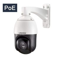 PTZ PoE Outdoor IP High Speed Dome Camera,20X Optical Zoom,Full HD1080p 2MP,4inch Mini,Night Vision up to 328ft Audio ONVIF LINGSEE Pre-Installed 32G Micro-SD Card(Wall Mount)