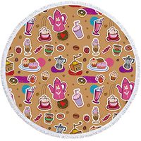 Meidexian888 Yoga Mat,1 PC Round Beach Pool Home Shower Towel Blanket Table Cloth Yoga Mat (F) (B)