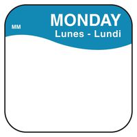 DayMark Day of the Week 3/4" x 3/4" Removable Label, Monday, Blue (2,000 Labels)