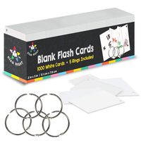 Star Right Blank Flash Cards - 5 Rings, 1000 Index Cards, 2x3 - for School Supplies, Note Cards, Learning, Memory, Recipe Cards & More